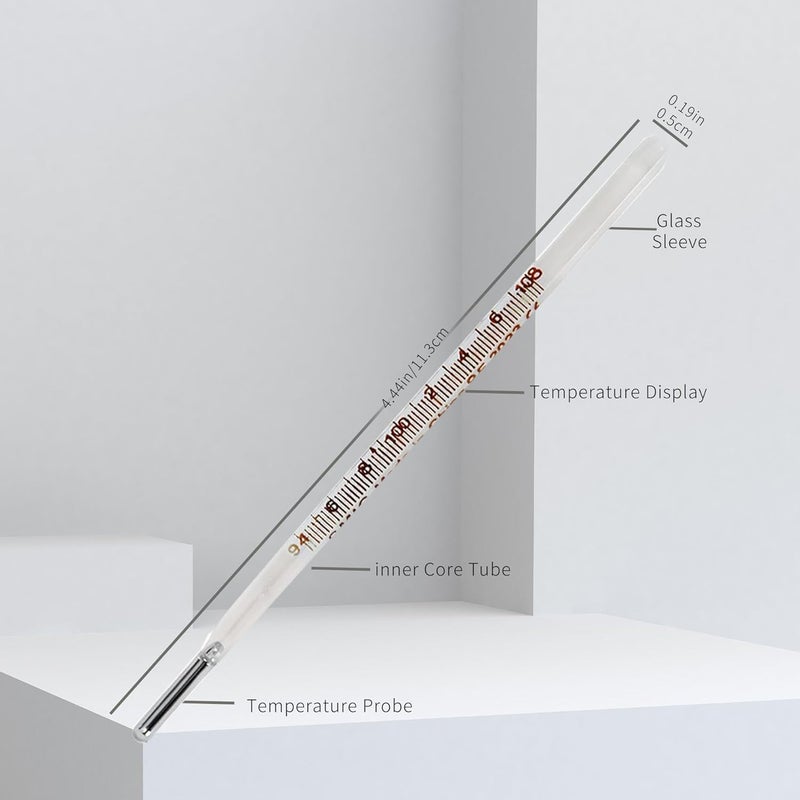 AiBi TECH ℉ Oral Thermometer for Adults and Kids 2PCS - Glass Thermometer for Rectal Temperature - Accurate Easy Reading - - Image 3